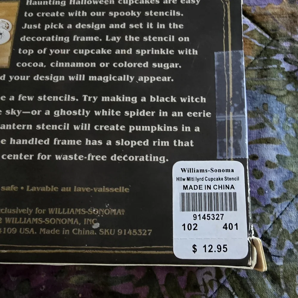 Williams Sonoma Spooky Halloween Cupcake Stencils Set